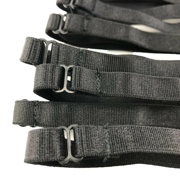 Set Of 12 Adjustable Black Elastic Butterfly Headbands Blue Rhinestone Accents - Picture 7 of 7